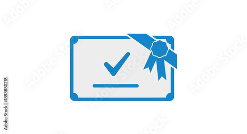 Blue Certificate with Check Mark.