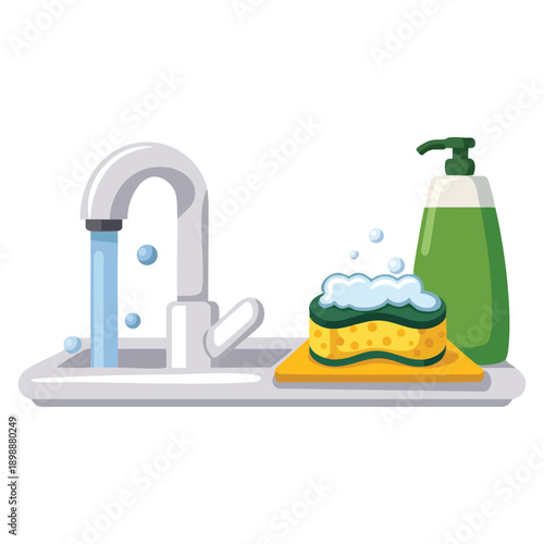 Hand drawn illustration of clean washed dishes suitable for kitchen hygiene concepts household routine artwork and domestic lifestyle themed design projects