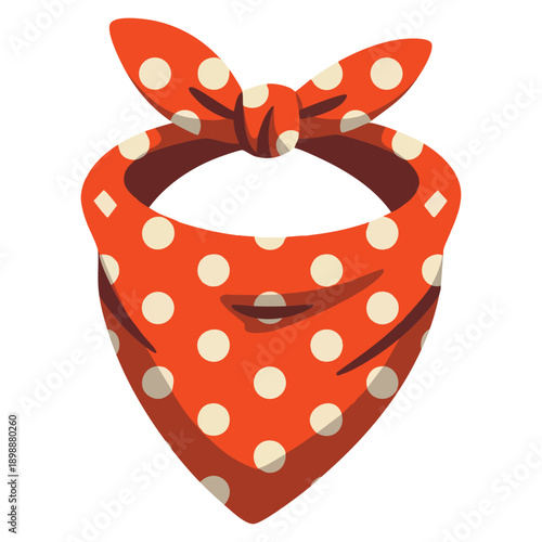 Hand drawn red cowboy scarf clipart showing western neck bandana neckerchief handkerchief unisex accessory wild west biker face scarf isolated