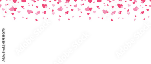 Seamless banner with hearts on a white background. Frame, poster