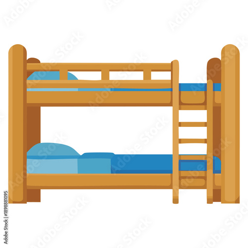 Hotel bunk bed icon flat illustration of hotel bunk bed vector icon created for web design interfaces travel booking platforms hostel services and accommodation related digital projects