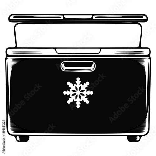 Ice cream chest deep freezer icon simple illustration of ice cream chest deep freezer vector icon for web design isolated on white background food storage theme