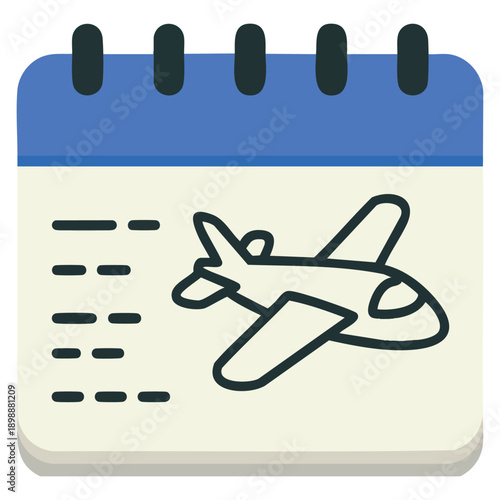Icon design of flight schedule vector illustration representing travel planning airline timetable transportation logistics and tourism concepts