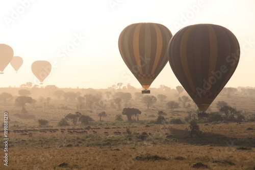Tableau sur toile hot air balloonin masai mara