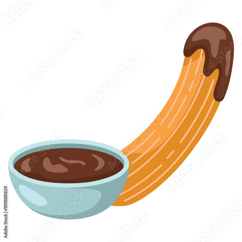 Illustration of hand drawn churros with chocolate highlighting dessert food concept suitable for menu visuals bakery packaging cafe branding and sweet snack artwork