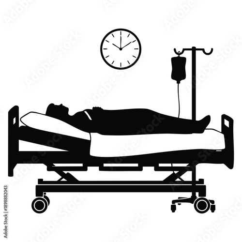 Inpatient icon displayed in glyph vector illustration style suitable for hospital care admission treatment and healthcare facility design