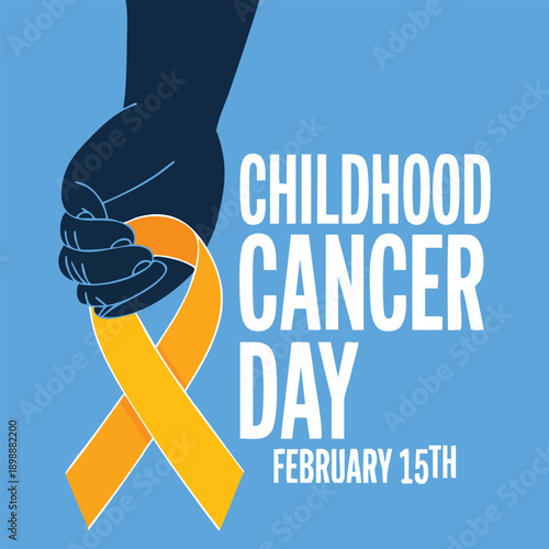 International Day against Childhood Cancer February 15 vector illustration template for background banner postcard poster with text inscription ribbon and awareness design