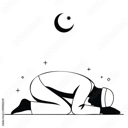 Islamic Sholat icon vector illustration appropriate for Ramadan event prayer worship religious education and spiritual themed creative designs