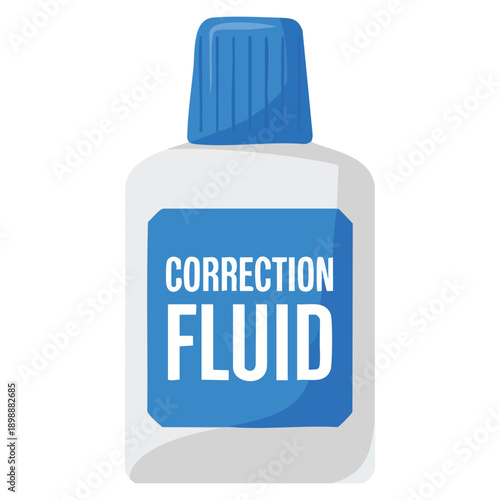 Isolated correction fluid bottle vector illustration perfect for office supply stationery school editing and paperwork visuals