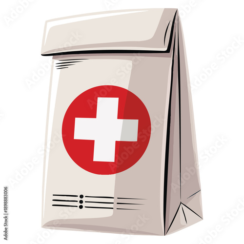 Isolated pharmacy prescription bag vector illustration perfect for healthcare medicine drugstore medical service themed visual projects