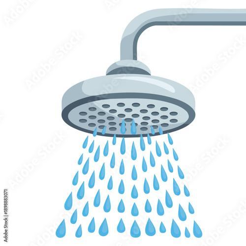 Isolated shower head vector illustration ideal for bathroom hygiene plumbing water flow and interior design themes