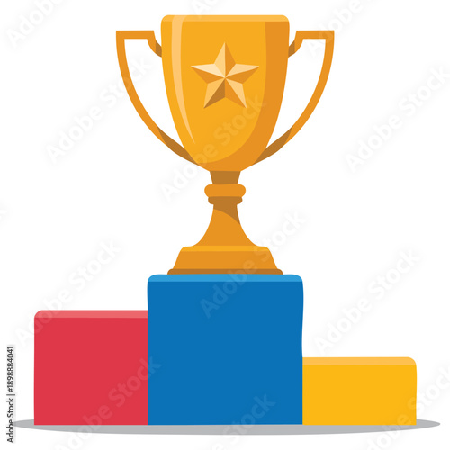 Leader board premium download icon vector illustration ideal for achievement ranking performance analytics and competitive success themed designs