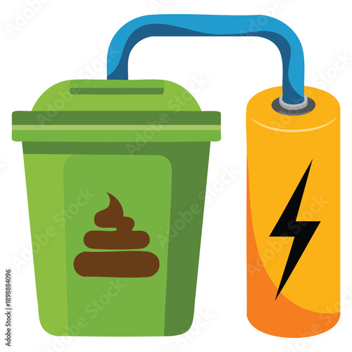 Lineal color vector illustration of biogas icon symbolizing renewable energy sustainable fuel eco technology and environmental power solution