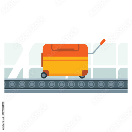 Luggage line icon flat vector illustrating airport plane way transport isolated concept perfect for travel tourism baggage handling and transportation design themes