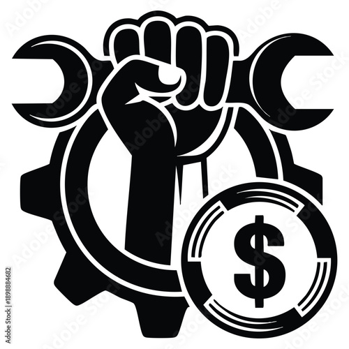 Maintenance cost icon glyph vector illustration representing repair expenses service budget management operational costs and financial planning concept