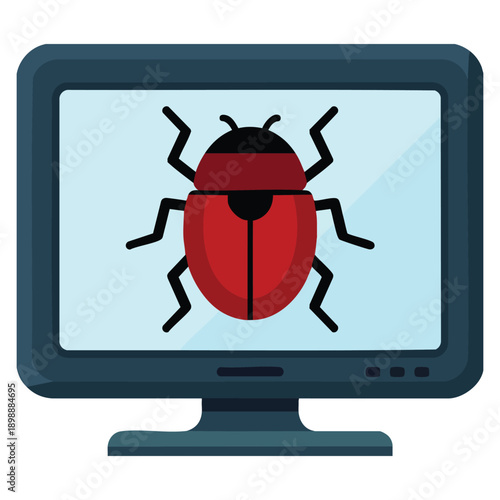 Malware icon displayed in lineal color vector illustration style suitable for cyber threat detection data security and technology risk concepts