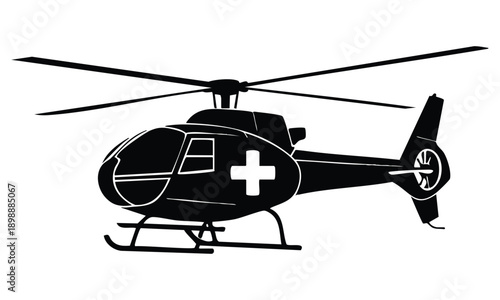 Medical helicopter icon on white background simple vector illustration suitable for healthcare emergency transport hospital rescue and air medical service visuals