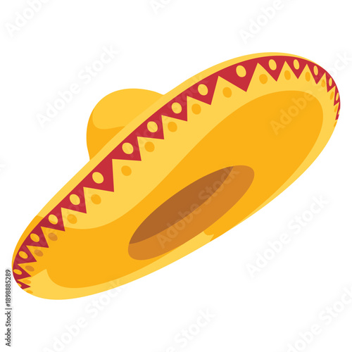 Mexican sombrero hat cartoon vector graphic illustration ideal for traditional culture fiesta theme holiday artwork festive design and playful costume related visuals