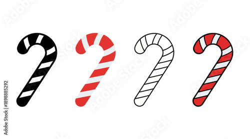 candy cane icon , different style flat icon set. Line, solid and filled outline colorful icon , vector sign and symbol 