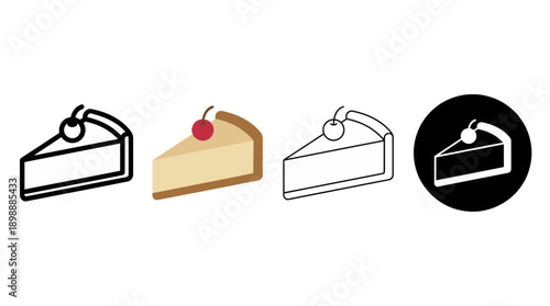 cheesecake icon , different style flat icon set. Line, solid and filled outline colorful icon , vector sign and symbol 