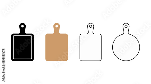 cutting board icon , different style flat icon set. Line, solid and filled outline colorful icon , vector sign and symbol 