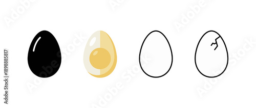 egg icon , different style flat icon set. Line, solid and filled outline colorful icon , vector sign and symbol 