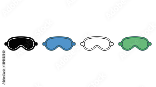 eye mask icon , different style flat icon set. Line, solid and filled outline colorful icon , vector sign and symbol 