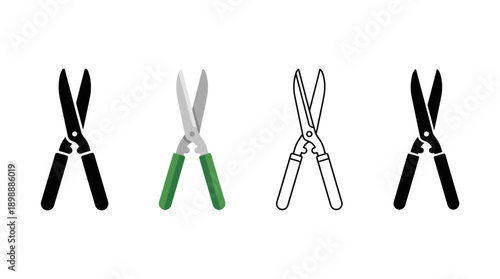 garden shear icon , different style flat icon set. Line, solid and filled outline colorful icon , vector sign and symbol 
