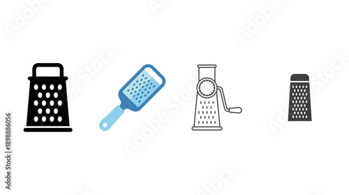 grater icon , different style flat icon set. Line, solid and filled outline colorful icon , vector sign and symbol 