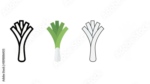 leek icon , different style flat icon set. Line, solid and filled outline colorful icon , vector sign and symbol 