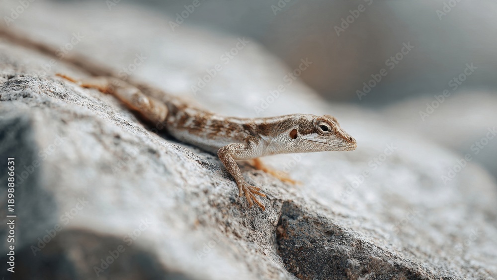 Fototapeta premium Lizard resting on a rock