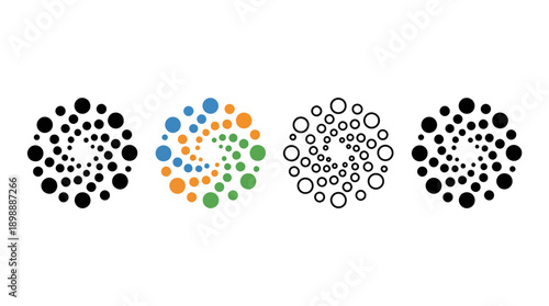 spinner of dot icon , different style flat icon set. Line, solid and filled outline colorful icon , vector sign and symbol 