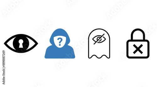 spy icon , different style flat icon set. Line, solid and filled outline colorful icon , vector sign and symbol 
