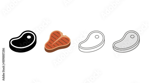 stake icon , different style flat icon set. Line, solid and filled outline colorful icon , vector sign and symbol 