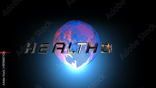 Wallpaper Mural Health Crisis Global Tech Globe With Futuristic Silver Title And Neon Light Glow Torontodigital.ca