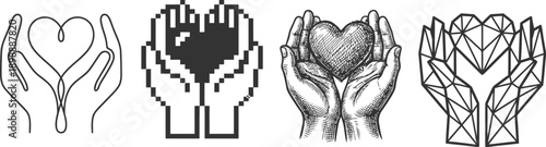 Heart symbol held by doctor hands in medical concept