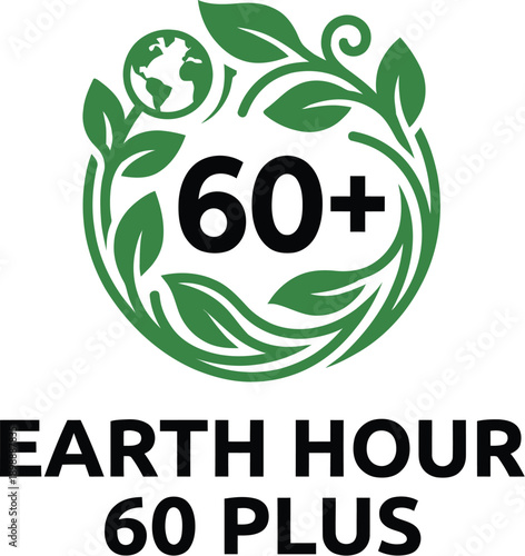 Sustainability logo concept with fresh green leaves