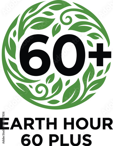 Sustainability logo concept with fresh green leaves