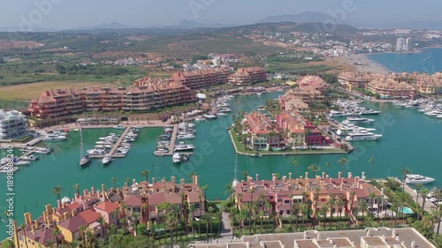 Marina de sotogrande aerial view with luxury apartments