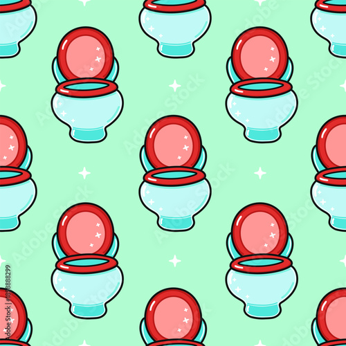 Toilet bowl pattern with sparkling clean bathroom concept