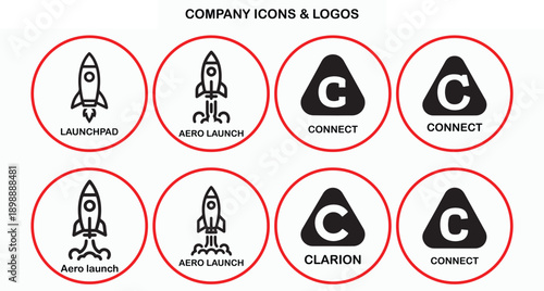 Bundle of 20 Minimal Water Wave Business Logos Vector Illustration