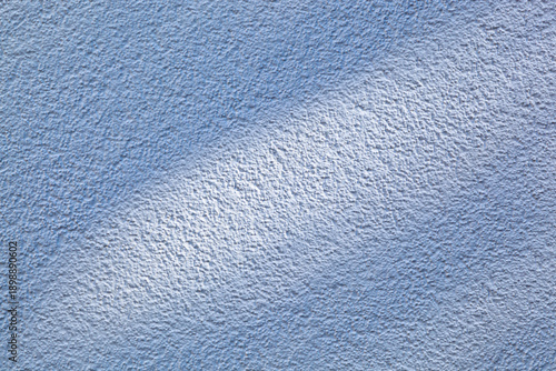 Soft, blurred shadows play across the textured blue wall in soft focus.