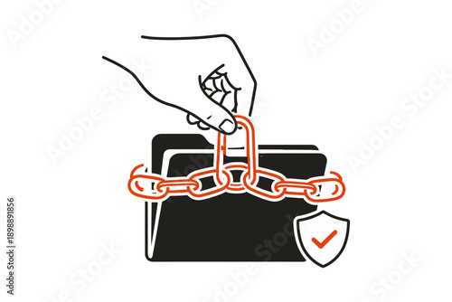 Secure document protection with locked folder and shield checkmark symbol