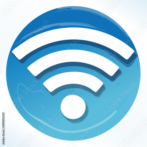 Icône Wi-Fi stylisée sur fond bleu. Illustration idéale pour visuels liés à la connectivité et au numérique.