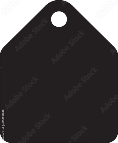 Cow Tag Silhouette Cattle Identification Ear Tag Black Vector Illustration