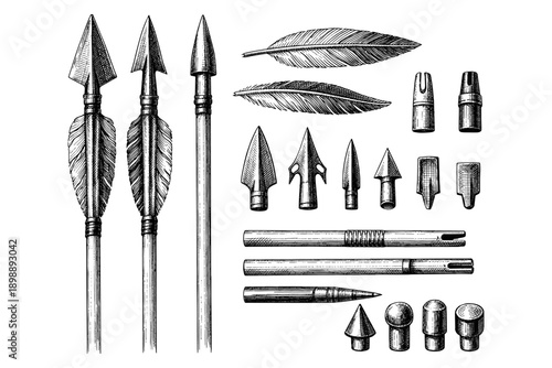 Vintage archery and projectile components