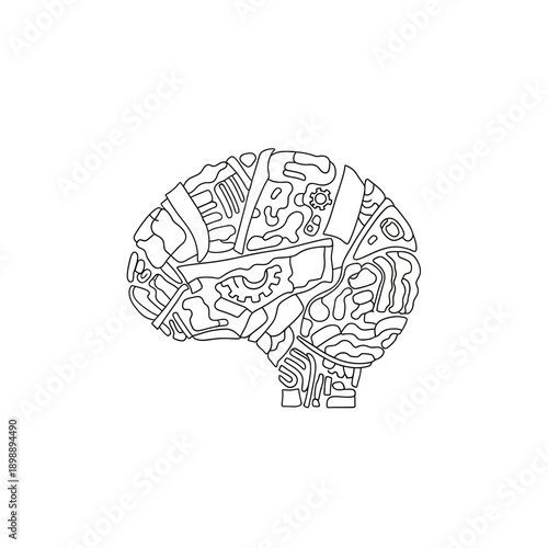 Detailed Illustration of Human Brain Structure.