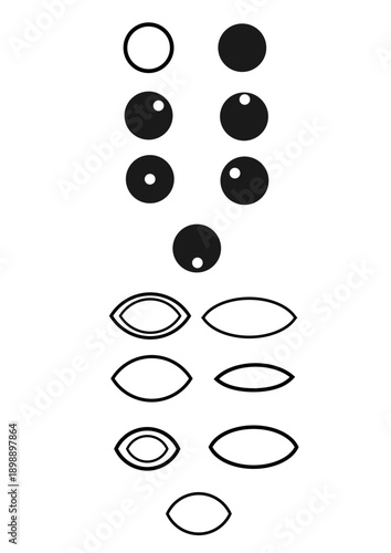 multiple eyes outlines and pupils for customized eye icon 