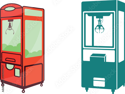 vending machine , silhouette claw arcade machines vector 