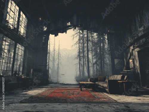 Realistic Scene That Feels Visually Paradoxical Urban Ruins Atmospheric